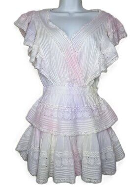 LoveShackFancy Tiered Mini Dress XS Boho Festival
